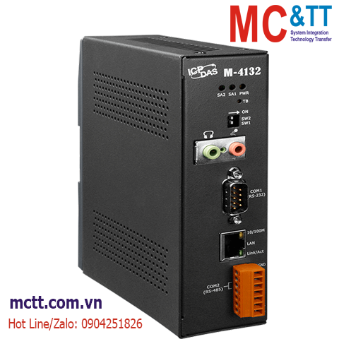 Bộ chuyển đổi 1 cổng RS-232 + 1 cổng RS-485 + Audio sang Ethernet ICP DAS M-4132 CR