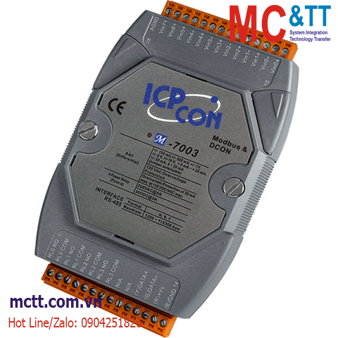 Module RS-485 Modbus RTU 8 kênh AI + 4 kênh Relay ICP DAS M-7003-G CR