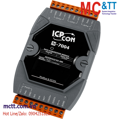 Module RS-485 Modbus RTU 4 kênh đầu vào nhiệt độ DS18B20 với Daisy-Chain ICP DAS M-7004-G CR