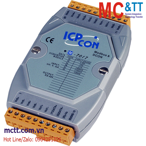 Module RS-485 Modbus RTU 8 kênh đầu vào tương tự AI ICP DAS M-7017-G CR