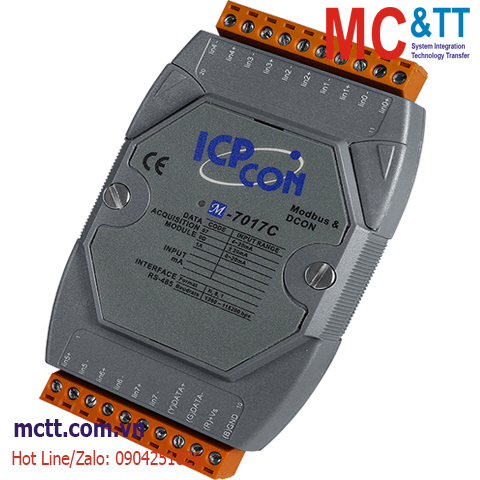 Module RS-485 Modbus RTU 8 kênh đầu vào tương tự AI ICP DAS M-7017C-G CR