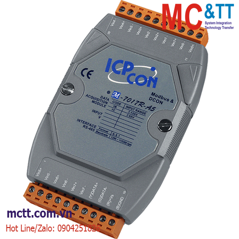 Module RS-485 Modbus RTU 8 kênh đầu vào tương tự AI ICP DAS M-7017R-A5-G CR