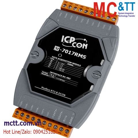 Module RS-485 Modbus RTU 8 kênh đầu vào tương tự AI RMS ICP DAS M-7017RMS-G CR