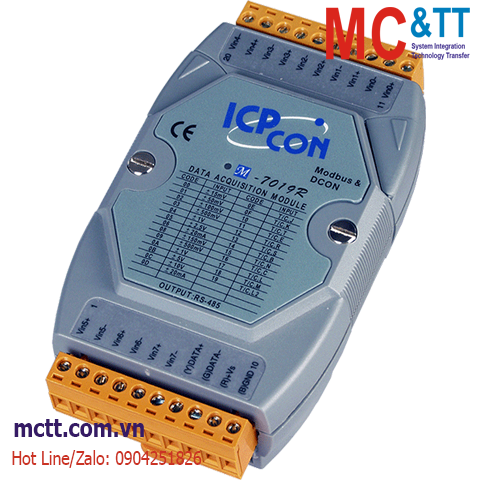 Module RS-485 Modbus RTU 8 kênh đầu vào tương tự AI ICP DAS M-7019R-G CR