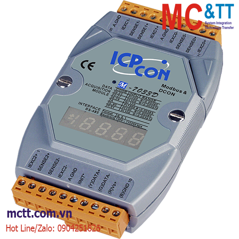 Module RS-485 Modbus RTU 3 kênh đầu vào RTD ICP DAS M-7033D-G CR