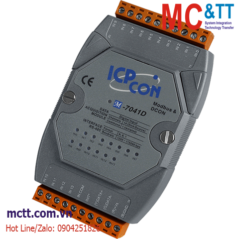 Module RS-485 Modbus RTU 14 kênh đầu vào số DI ICP DAS M-7041D-G CR