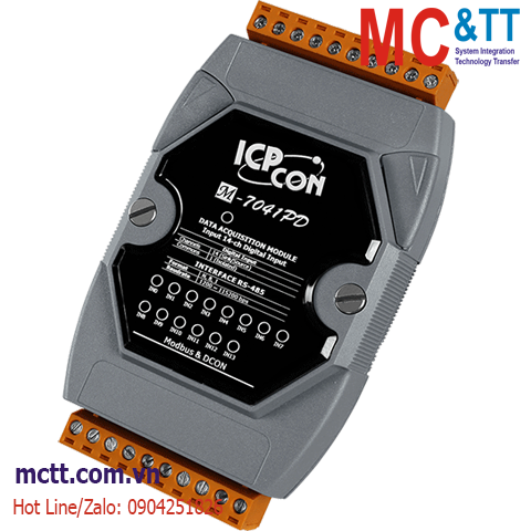 Module RS-485 Modbus RTU 14 kênh đầu vào số DI ICP DAS M-7041PD-G CR