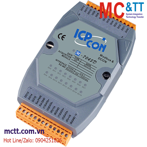 Module RS-485 Modbus RTU 16 kênh đầu ra số DO ICP DAS M-7045D-G CR
