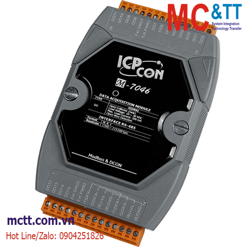 Module RS-485 Modbus RTU 15 kênh đầu vào số DI ICP DAS M-7046-G CR