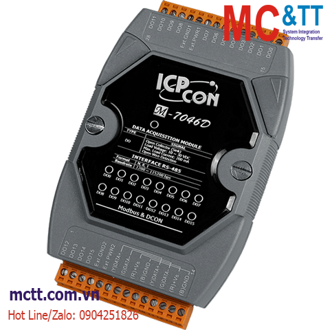 Module RS-485 Modbus RTU 15 kênh đầu vào số DI ICP DAS M-7046D-G CR