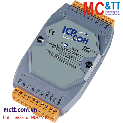 Module RS-485 Modbus RTU 7 kênh đầu vào số DI + 8 kênh đầu ra số DO ICP DAS M-7050-G CR