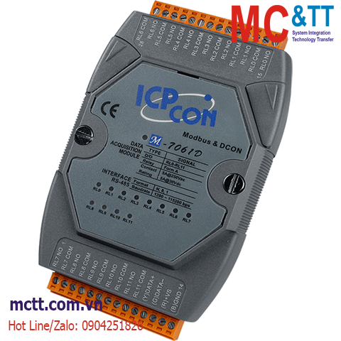 Module RS-485 Modbus RTU 12 kênh đầu ra Relay ICP DAS M-7061D-G CR