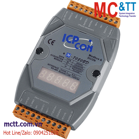 Module RS-485 Modbus RTU 2 kênh đầu vào bộ đếm/tần số (Counter/Frequency) ICP DAS M-7080BD-G CR