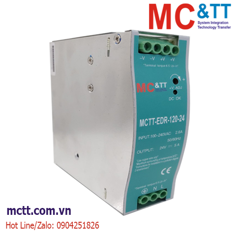 Bộ đổi nguồn Din-Rail MCTT-EDR-120-24 120W, 24VDC, 5A