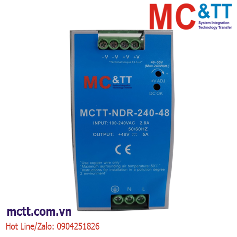 Bộ đổi nguồn Din-Rail MCTT-NDR-240-48 240W, 48VDC, 5A