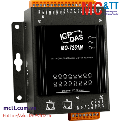 Module 2 cổng Ethernet MQTT 16 kênh DI ICP DAS MQ-7251M CR