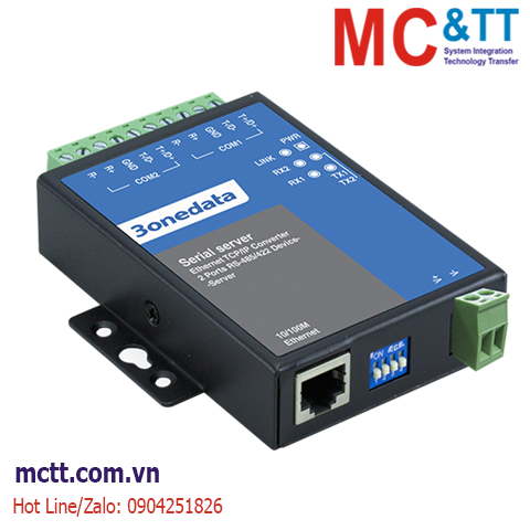Bộ chuyển đổi 2 cổng RS-485/422 sang Ethernet 3Onedata NP302T-2DI(RS-485)-P(9-48VDC)