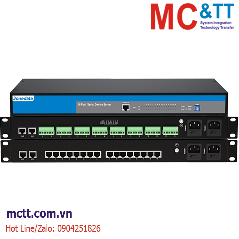 Bộ chuyển đổi 16 cổng RS-232/485/422 sang 2 cổng Ethernet 3Onedata NP3116T-16D(3IN1)-RJ-2P(85-265VAC)