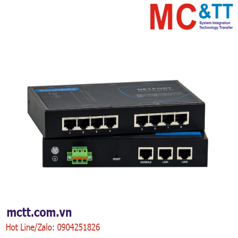 Bộ chuyển đổi 8 cổng RS-232/485/422 sang 2 cổng Ethernet 3Onedata NP5000-2T-8DI(3IN1)-RJ-P(12-48VDC)