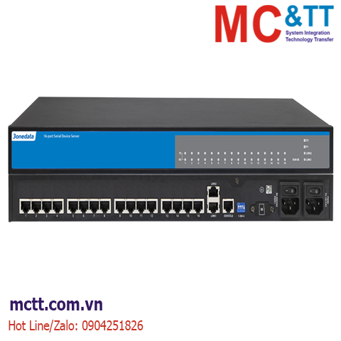 Bộ chuyển đổi 16 cổng RS-232/485/422 sang 2 cổng Ethernet 3Onedata NP5100-2T-16DI(3IN1)-RJ-2P(85-265VAC)