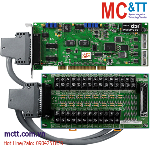 Card PCI 32 kênh AI 16 bits 100 kS/s + 2 kênh AO + 16 kênh DI/DO + 3 kênh Timer/Counter/Frequency ICP DAS PCI-1602U/S CR