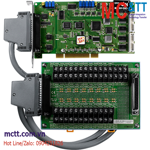 Card PCI 16 kênh AI 12 bits 330 kS/s + 2 kênh AO + 16 kênh DI/DO + 3 kênh Timer/Counter/Frequency ICP DAS PCI-1800LU/S CR
