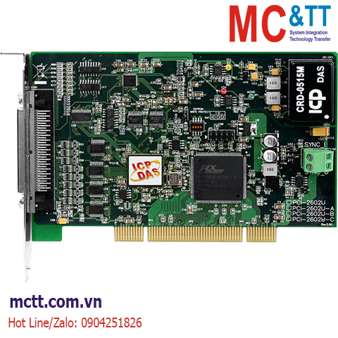 Card PCI 16 kênh AI 16 bits 1 MS/s + 2 kênh AO + 32 kênh DI/DO ICP DAS PCI-2602U CR