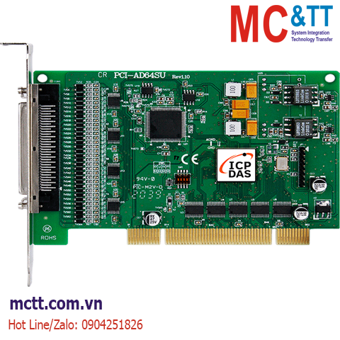 Card PCI 64 kênh đầu vào tương tự AI 16 bits 1 MS/s ICP DAS PCI-AD64SU CR