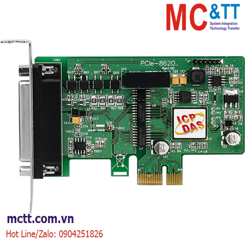 Card PCI Express 8 kênh AI 16 bit, 200 kS/s + 4 kênh vào/ra số DIO ICP DAS PCIe-8620 CR