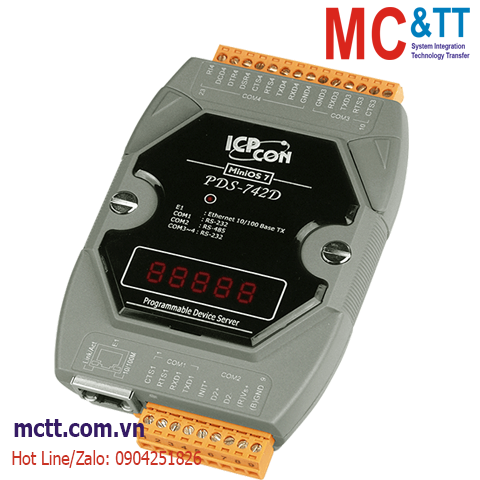 Bộ chuyển đổi 3 cổng RS-232 + 1 cổng RS-485 sang Ethernet ICP DAS PDS-742D CR