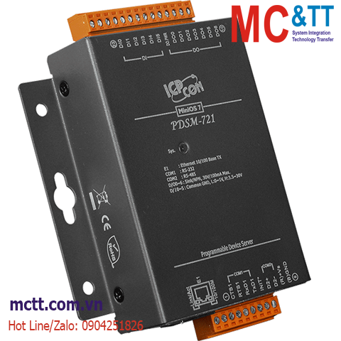 Bộ chuyển đổi 1 cổng RS-232 + 1 cổng RS-485 + 6 kênh DI + 7 kênh DO sang Ethernet ICP DAS PDSM-721 CR