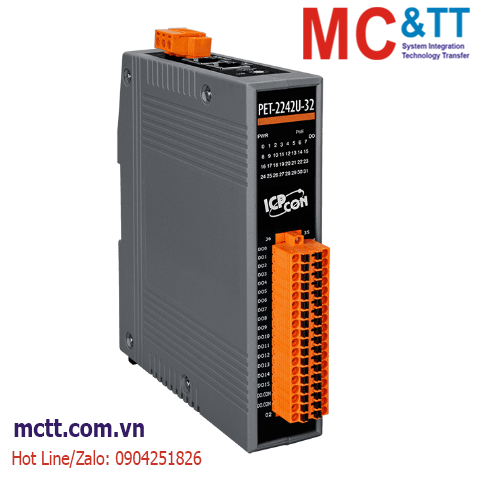Module 2 cổng PoE Modbus TCP & MQTT 32 kênh DO ICP DAS PET-2242U-32 CR