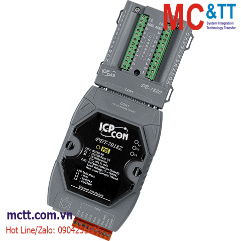 Module PoE Ethernet Modbus TCP 10 kênh AI Thermocouple + 6 kênh DO ICP DAS PET-7018Z/S CR