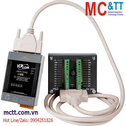 Module 2 cổng PoE Ethernet Modbus TCP 10 kênh AI (Thermocouple) + 3 kênh DO ICP DAS PET-7219Z/S2 CR