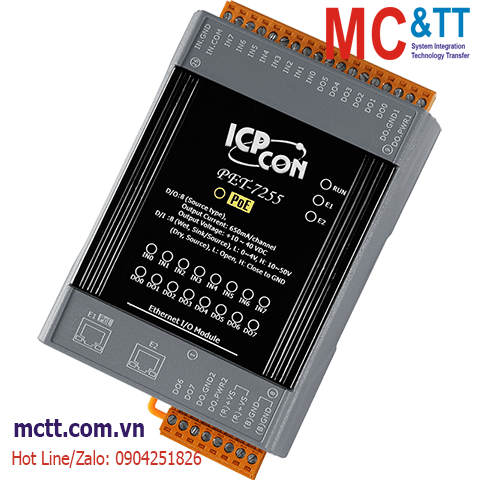 Module 2 cổng PoE Ethernet Modbus TCP 16 kênh đầu ra số DO ICP DAS PET-7245 CR
