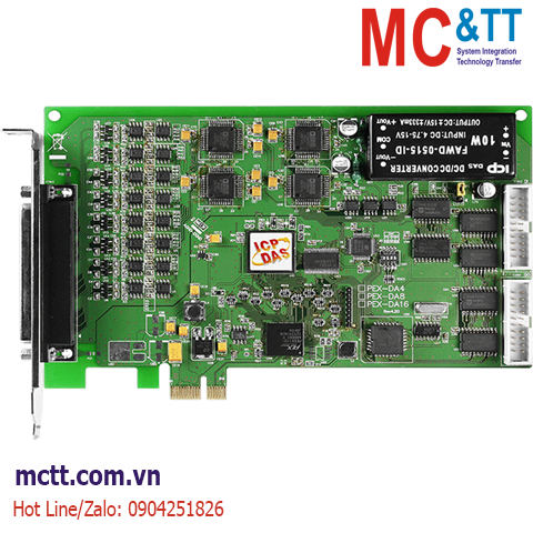 Card PCI Express 8 kênh AO 14 bits + 16 kênh vào/ra số DI/DO + 3 kênh Timer/Counter/Frequency ICP DAS PEX-DA8 CR