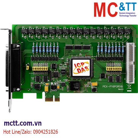 Card PCI Express 16 kênh DI + 16 kênh PhotoMOS Relay ICP DAS PEX-P16POR16i CR