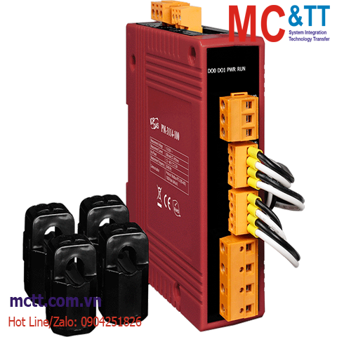 Thiết bị đo điện thông minh 1 pha 1P4W-4CT 60A RS-485 Modbus RTU ICP DAS PM-3114-100 CR