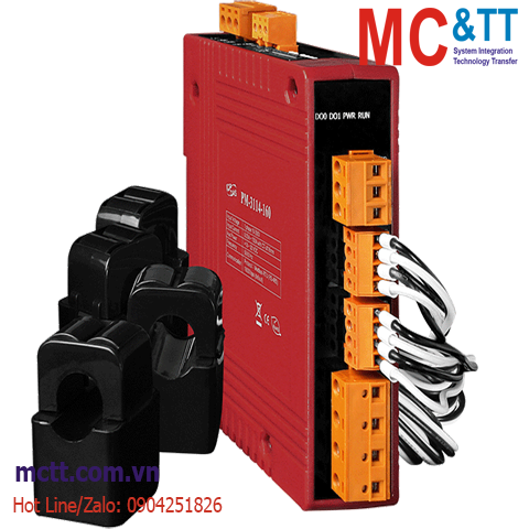 Thiết bị đo điện thông minh 1 pha 1P4W-4CT 100A RS-485 Modbus RTU ICP DAS PM-3114-160 CR