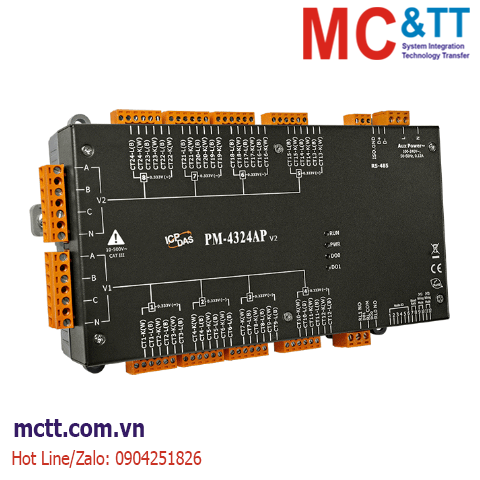 Thiết bị đo điện thông minh 3 pha 8 kênh hoặc 1 pha 24 kênh 333mV CT RS-485 Modbus RTU ICP DAS PM-4324AP CR