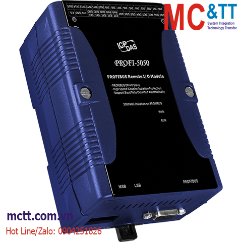 Module Profibus Slave 16 kênh đầu vào số DI + 8 kênh đầu ra số DO ICP DAS PROFI-5050 CR
