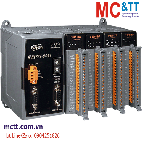 Module Profibus Slave 4 khe cắm module I/O ICP DAS PROFI-8455-G CR