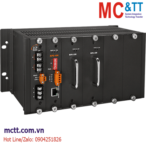 Khung cấp nguồn 4 slot 2 module RPS-100 ICP DAS RPS-4M/W2 CR