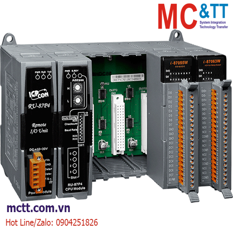 Module CPU RS-485 DCON + 4 khe cắm module I/O ICP DAS RU-87P4-G CR