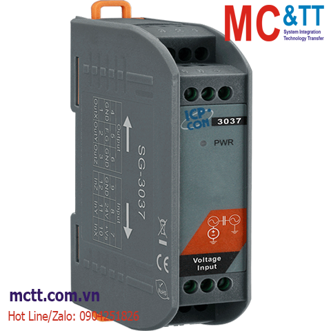 Bộ chuyển đổi tín hiệu cảm biến đo rung, đo dao động 3 trục sang tương tự +/-10VDC ICP DAS SG-3037-G CR
