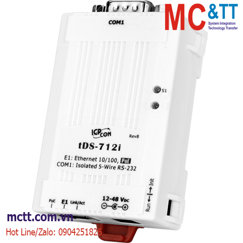 Bộ chuyển đổi 1 cổng COM RS-232 sang Ethernet ICP DAS tDS-712i CR