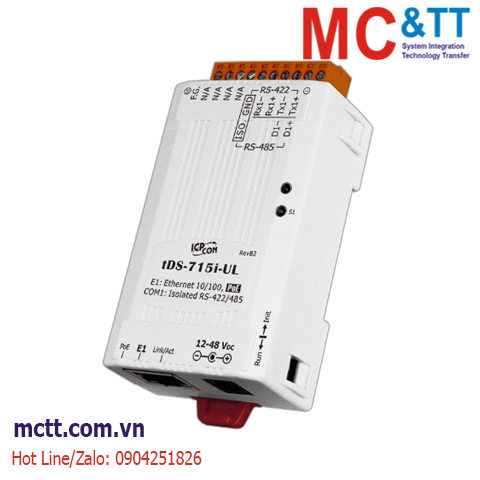 Bộ chuyển đổi 1 cổng RS-422/485 sang Ethernet ICP DAS tDS-715i-UL CR