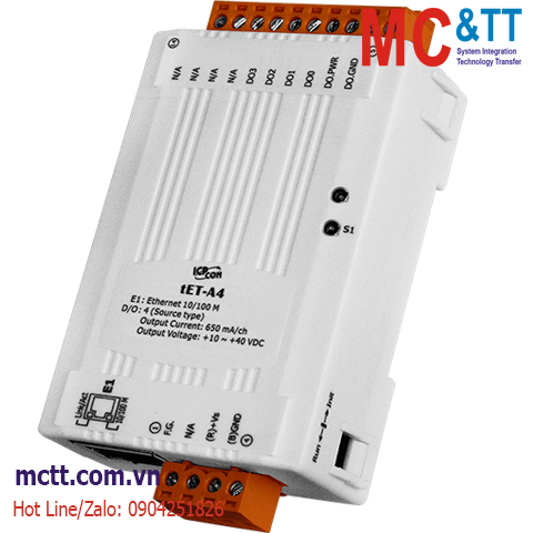 Module Ethernet Modbus TCP 4 kênh DO ICP DAS tET-A4 CR