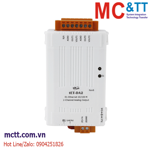 Module Ethernet Modbus TCP 2 kênh đầu ra AO ICP DAS tET-DA2 CR