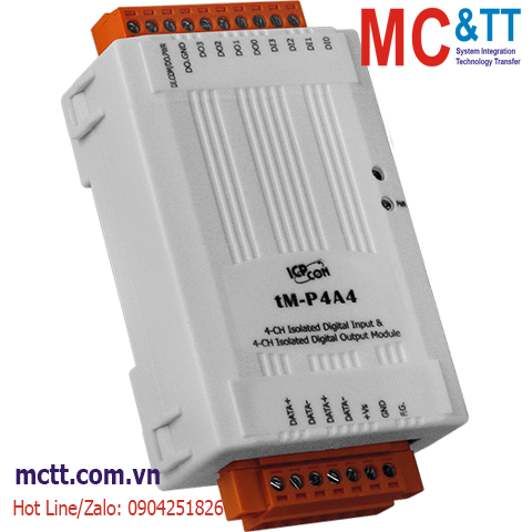 Module RS-485 Modbus RTU 4 kênh DI+ 4 kênh DO ICP DAS tM-P4A4 CR